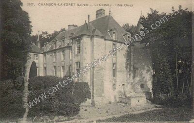Carte postale ancienne Le Château - Côté Ouest — Chambon-la-Forêt (Loiret)