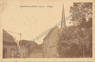 Carte postale ancienne L'Eglise — Chambon-la-Forêt (Loiret)
