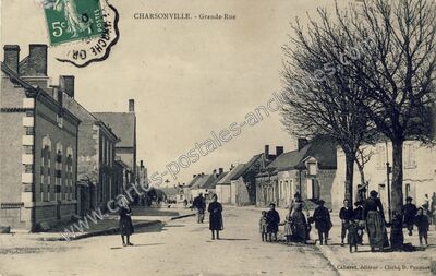 Carte postale ancienne Grande-Rue — Charsonville (Loiret)