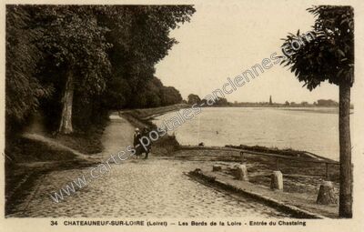 Carte postale ancienne Les Bords de la Loire - Entrée du Chastaing — Châteauneuf-sur-Loire (Loiret)