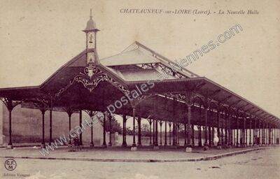 Carte postale ancienne La Nouvelle Halle — Châteauneuf-sur-Loire (Loiret)