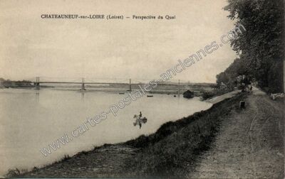 Carte postale ancienne Perspective du Quai — Châteauneuf-sur-Loire (Loiret)