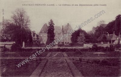 Carte postale ancienne Le Château et ses dépendances (côté Ouest) — Chateaurenard (Loiret)