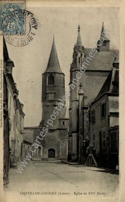 Carte postale ancienne Eglise du XVIe Siècle — Châtillon-Coligny (Loiret)