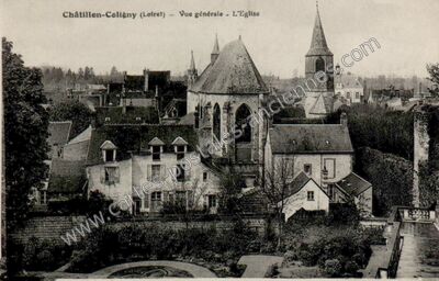 Carte postale ancienne Vue générale - L'Eglise — Châtillon-Coligny (Loiret)