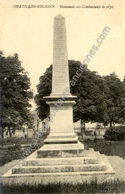 Carte postale ancienne Monument des Combattants de 1870 — Châtillon-Coligny (Loiret)