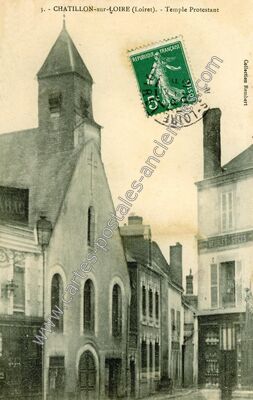Carte postale ancienne Temple Protestant — Châtillon-sur-Loire (Loiret)