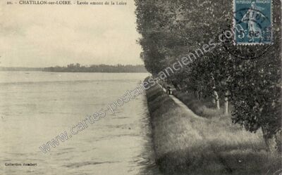 Carte postale ancienne Levée amont de la Loire — Châtillon-sur-Loire (Loiret)