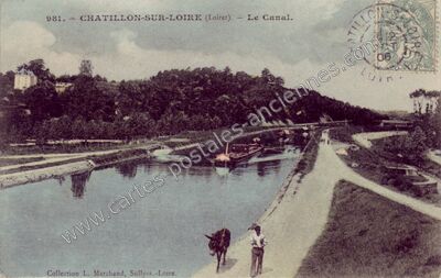 Carte postale ancienne Le Canal — Châtillon-sur-Loire (Loiret)