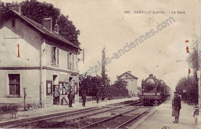 Carte postale ancienne La Gare — Chevilly (Loiret)