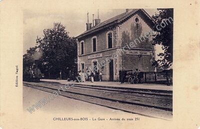 Carte postale ancienne La Gare - Arrivée du train 251 — Chilleurs-aux-Bois (Loiret)
