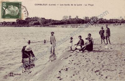 Carte postale ancienne Les bords de la Loire - La Plage — Combleux (Loiret)