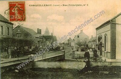 Carte postale ancienne Rue Principale, n° 2 — Corquilleroy (Loiret)