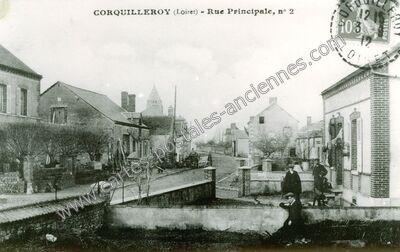 Carte postale ancienne Rue Principale — Corquilleroy (Loiret)