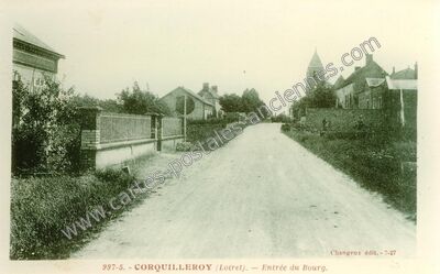 Carte postale ancienne Entrée du Bourg — Corquilleroy (Loiret)