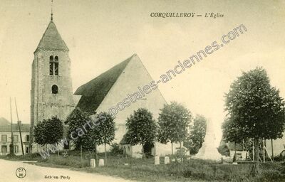 Carte postale ancienne L'Église — Corquilleroy (Loiret)