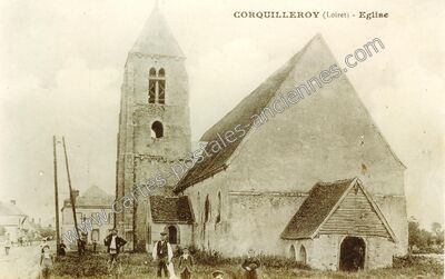 Carte postale ancienne Eglise — Corquilleroy (Loiret)