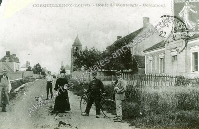 Carte postale ancienne Route de Montargis - Beaumont — Corquilleroy (Loiret)