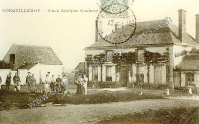 Carte postale ancienne Place Adolphe Cochery — Corquilleroy (Loiret)