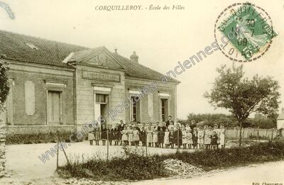 Carte postale ancienne École des Filles — Corquilleroy (Loiret)