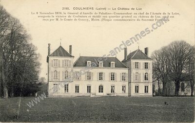 Carte postale ancienne Chateau de Luz — Coulmiers (Loiret)