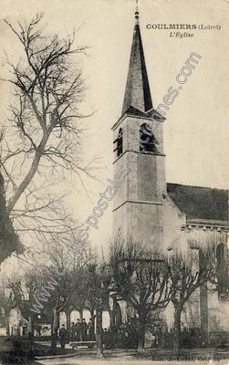 Carte postale ancienne L'Église — Coulmiers (Loiret)