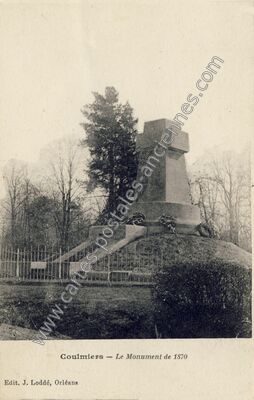 Carte postale ancienne Le Monument de 1870 — Coulmiers (Loiret)