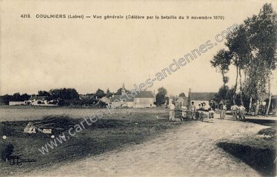 Carte postale ancienne Vue générale (Célèbre par la bataille du 9 novembre 1870) — Coulmiers (Loiret)