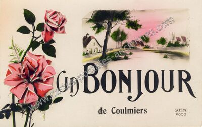 Carte postale ancienne Un BONJOUR — Coulmiers (Loiret)