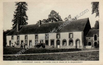 Carte postale ancienne Le rendez vous de chasse de la Jacqueminière — Courtenay (Loiret)