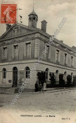 Carte postale ancienne La Mairie — Courtenay (Loiret)