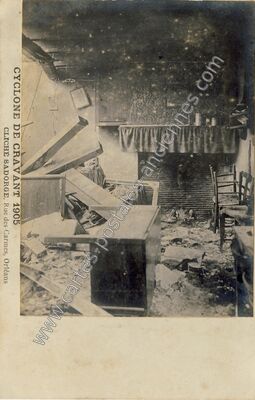 Carte postale ancienne Cyclone de Cravant 1905 — Cravant (Loiret)