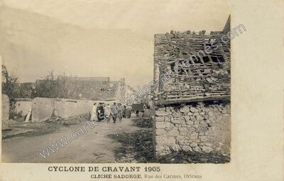 Carte postale ancienne Cyclone de Cravant 1905 — Cravant (Loiret)