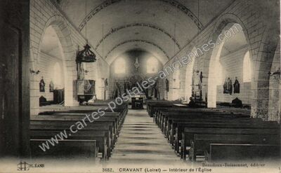 Carte postale ancienne Intérieur de l'Église — Cravant (Loiret)