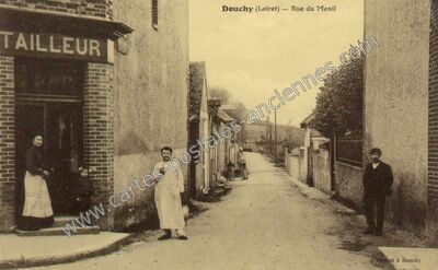 Carte postale ancienne Rue du Menil — Douchy (Loiret)