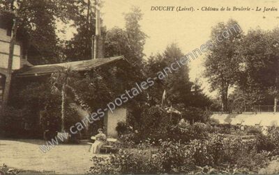 Carte postale ancienne Château de la Brulerie - Le Jardin — Douchy (Loiret)