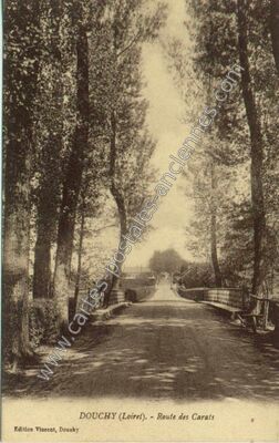 Carte postale ancienne Route des Carats — Douchy (Loiret)
