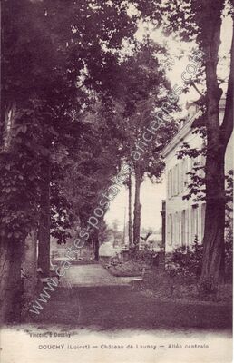 Carte postale ancienne Château de Launay — Allée centrale — Douchy (Loiret)