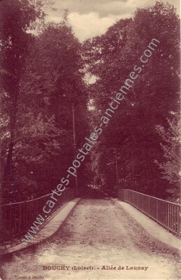 Carte postale ancienne Allée de Launay — Douchy (Loiret)