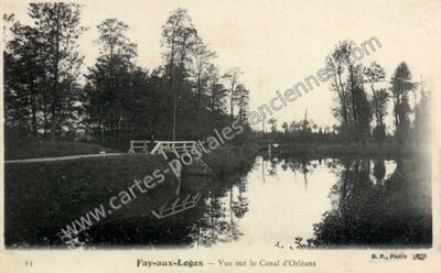 Carte postale ancienne Vue sur le Canal d'Orléans — Fay-aux-Loges (Loiret)