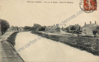 Carte postale ancienne Vue sur le Canal - Route de Donnery — Fay-aux-Loges (Loiret)