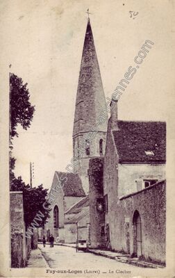 Carte postale ancienne Le Clocher — Fay-aux-Loges (Loiret)