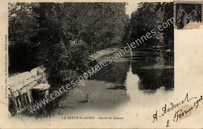 Carte postale ancienne Bords du Cosson — La Ferté-Saint-Aubin (Loiret)