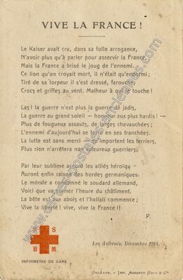 Carte postale ancienne Vive la France — Fleury-les-Aubrais (Loiret)