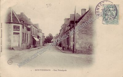 Carte postale ancienne Rue Principale — Montcresson (Loiret)
