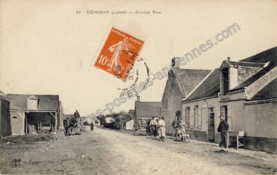 Carte postale ancienne Grande Rue — Gémigny (Loiret)