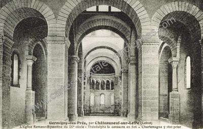 Carte postale ancienne L'Eglise Romano-Byzantine du IXe siècle - Théodulphe la consacra en 806 — Germigny-des-Prés (Loiret)