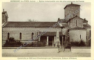 Carte postale ancienne Eglise remarquable une des plus anciennes de France — Germigny-des-Prés (Loiret)