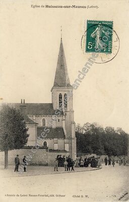 Carte postale ancienne Eglise — Huisseau-sur-Mauves (Loiret)