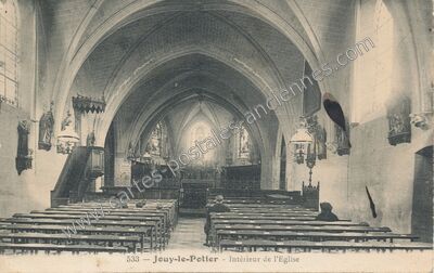 Carte postale ancienne Intérieur de l'Eglise — Jouy-le-Potier (Loiret)